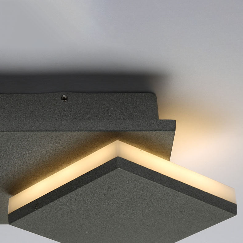 Moderne, minimalistische, wasserdichte, quadratische, flache, geometrische LED-Wandleuchte 