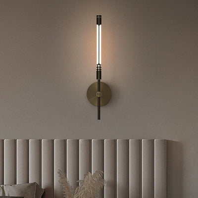 Lampe d'applique murale LED cylindrique de luxe de lumière moderne tout en cuivre 