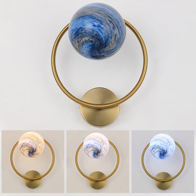 Modern Creative Planet Glass Circle 1-Licht-Wandleuchte