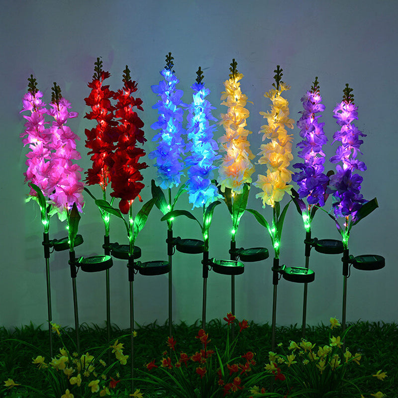 Festive Decoration Simulation Violet Silk Cloth LED Solar Outdoor Light