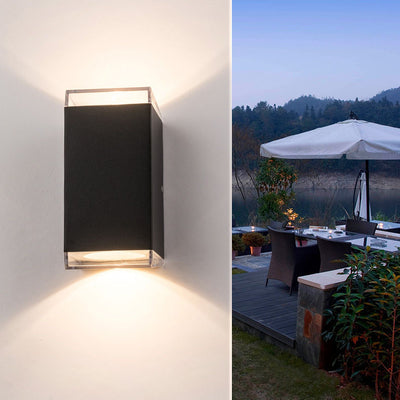 Outdoor Simple Column Aluminum PC Waterproof LED Wall Sconce Lamp