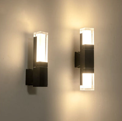 Modern Simplicity Waterproof Rectangular Aluminum Acrylic LED Outdoor Wall Sconce Lamp For Garden