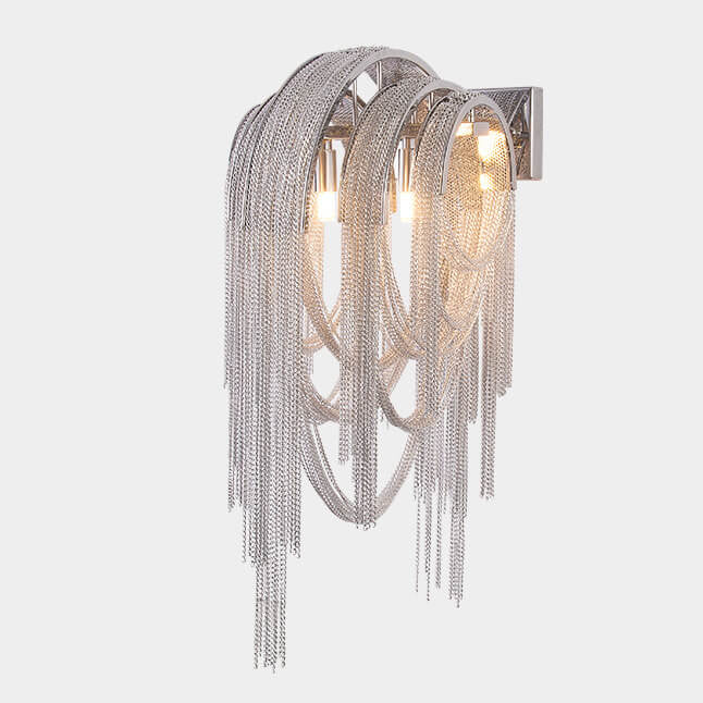 Postmodern Luxury Aluminum Chain Tassel  2-Light Wall Sconce