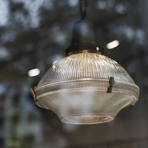 Vintage Brushed Brass Glass Round 1-Light Pendant Light