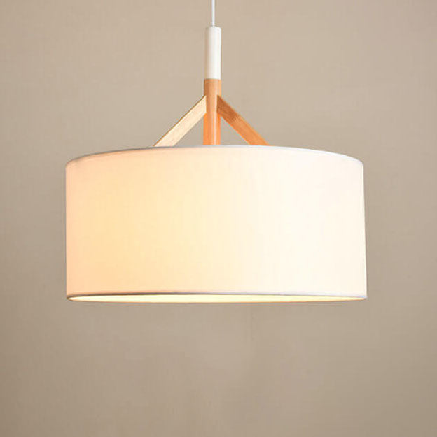 Moderne Drum Fabric Shade 1-Licht-Pendelleuchte 