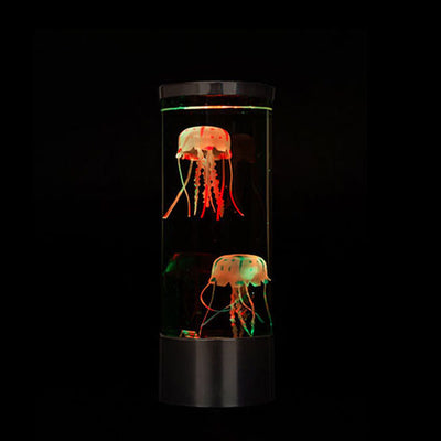 Lampe de nuit colorée en forme de méduse, veilleuse LED cylindrique 