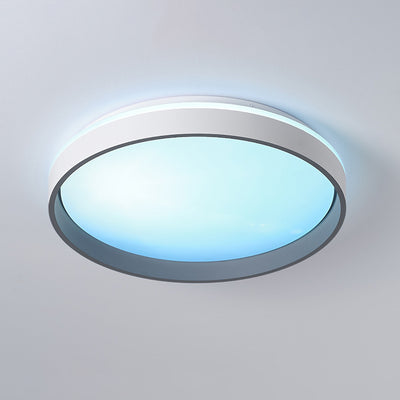 Modern Minimalist Blue Sky Round LED Flush Mount Ceiling Light