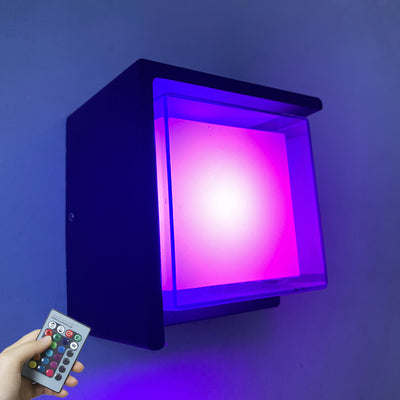 Smart Outdoor Rhombus Aluminum App Dimming LED Wall Sconce Lamp