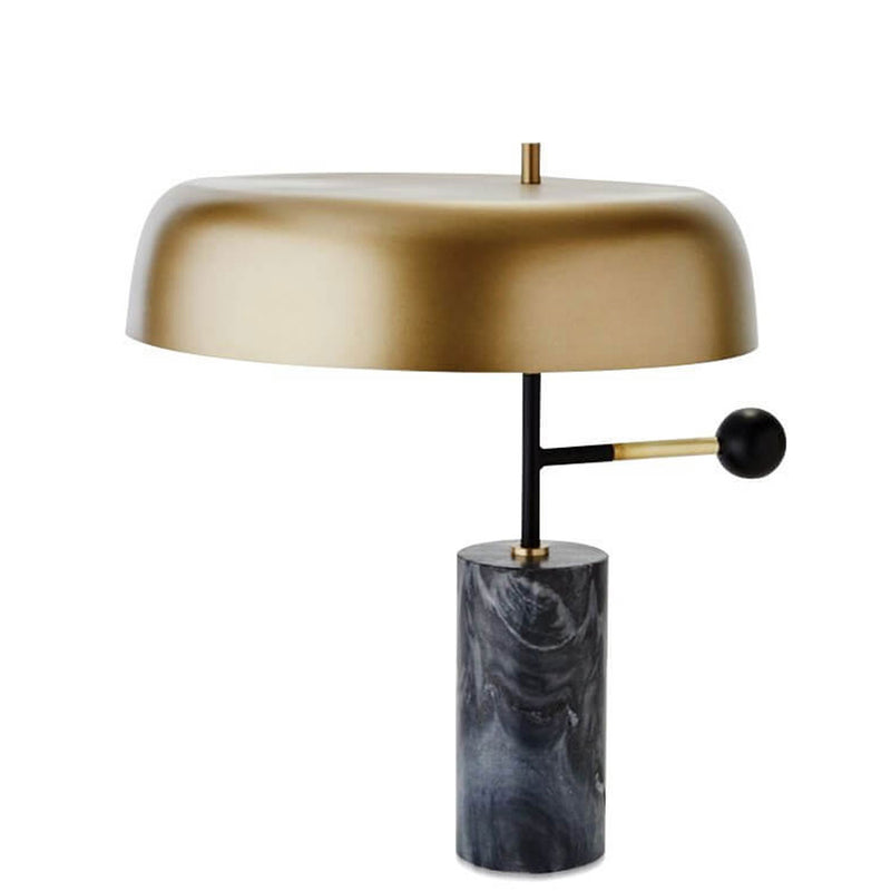 Moderne leichte Luxus-Goldschirm-Marmor-Säulenbasis 1-Licht-Tischlampe 