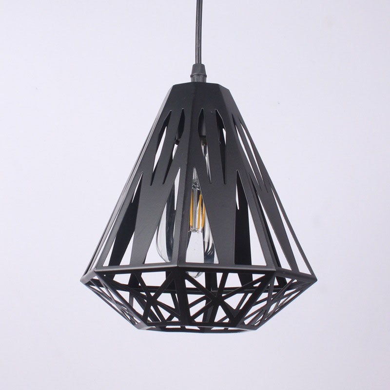 Nordic Simplicity Iron Geometry Triangle 1-Light Pendant Light