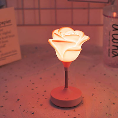 Moderne kreative Rose Kunststoff USB wiederaufladbare Nachtlicht Tischlampe 