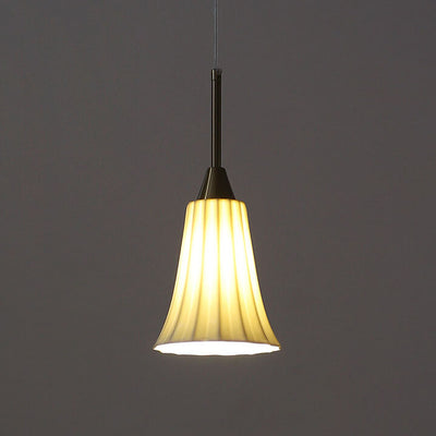 Modern Minimalist Ceramic Texture Bell 1-Light Pendant Light