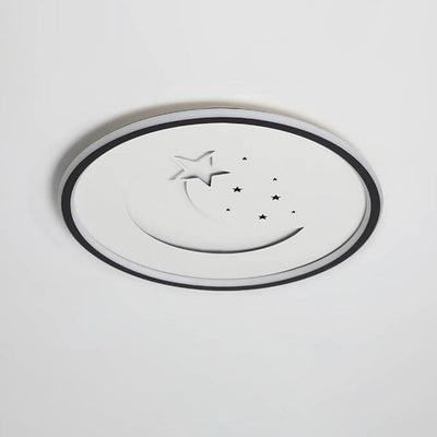 Nordic Minimalist Moon Circle Ring Slim LED Flush Mount Ceiling Light