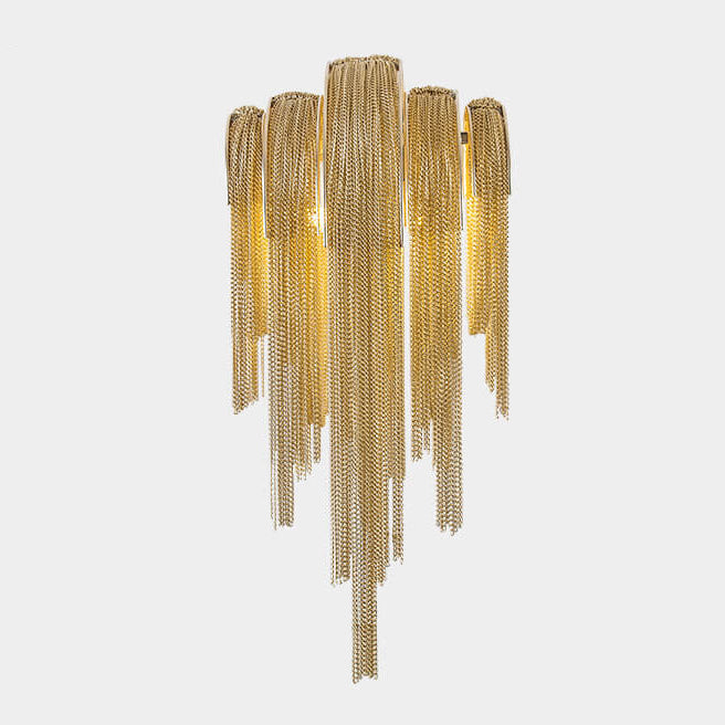 Postmodern Luxury Aluminum Chain Tassel  2-Light Wall Sconce