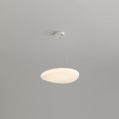 Modern Minimalist Milk White Acrylic Striped Round LED Flush Mount Ceiling Light