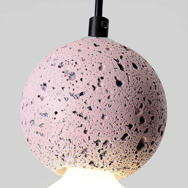 Contemporary Scandinavian Orb Terrazzo 1-Light Pendant Light For Bedroom