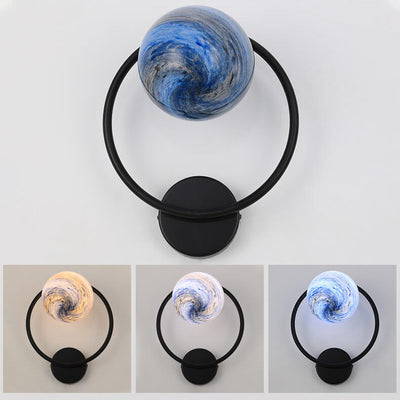 Modern Creative Planet Glass Circle 1-Light Wall Sconce Lamp