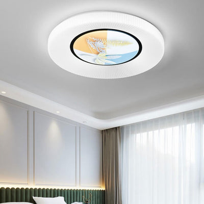 Modern Minimalist Round Painted Acrylic LED Flush Mount Ceiling Light