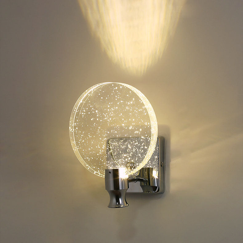 Modern Luxury Round Bubble Crystal Aluminum Iron LED Wall Sconce Lamp For Living Room