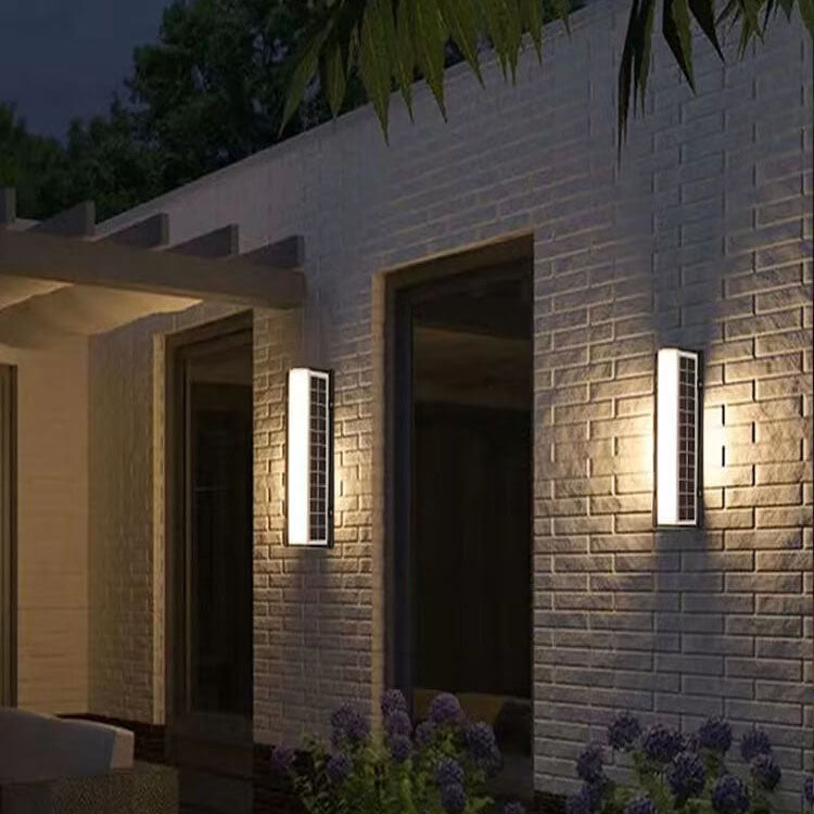 Modern Solar Waterproof Acrylic Long Strip LED Outdoor Wall Sconce Lamp