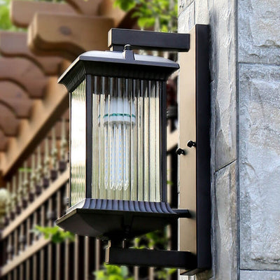 Moderne minimalistische quadratische Aluminiumglas-1-Licht-wasserdichte Wandleuchte für den Außenbereich 