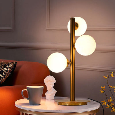 Nordic Creative Magic Bean Glass Iron 3-Light Table Lamp