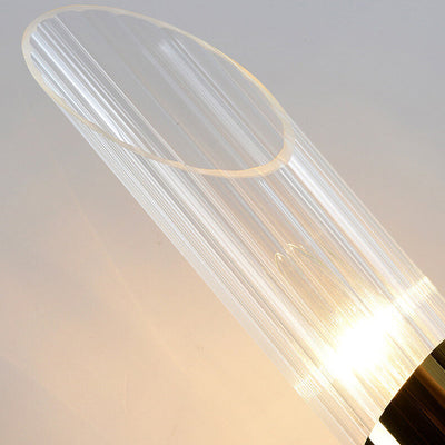 Moderne Luxus-Edelstahl-Glassäule 2-Licht-Wandleuchte