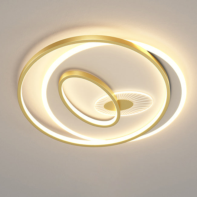 Creative Simple Circular Overlapping Dislocation Design LED Flush Mount Light