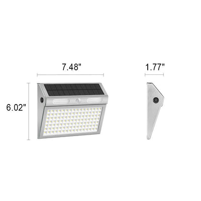 Solar Induction Stainless Steel Trapezoidal LED Outdoor Waterproof Wall Sconce Lamp