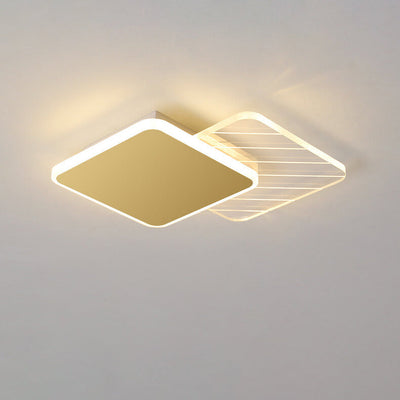 Creative Simple Geometric Overlap Design LED Flush Mount Light