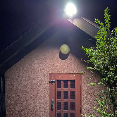 Lampe d'applique murale de patio à LED ronde à capteur humain extérieur solaire