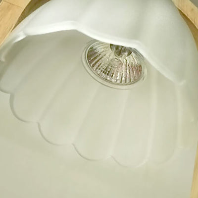 Moderne Holzring-Glasschirm-1-Licht-Dimmer-Schmelzen-Wachs-Tischlampe