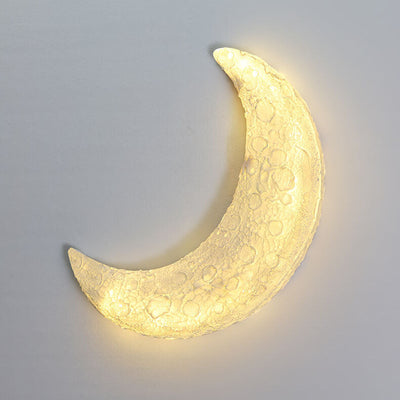 Lampe d'applique murale imperméable à LED en résine de forme de lune extérieure moderne 