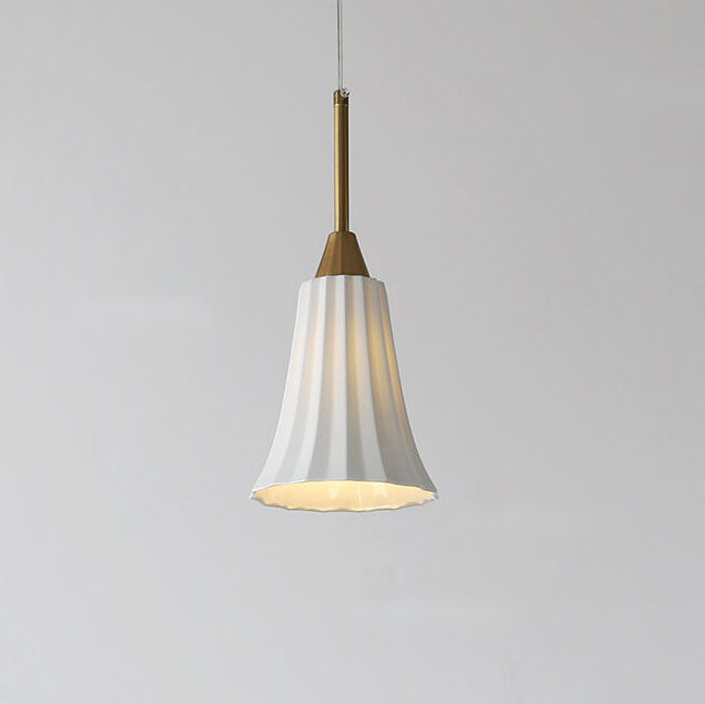 Luminaire suspendu moderne et minimaliste à 1 lumière en forme de cloche à texture en céramique 