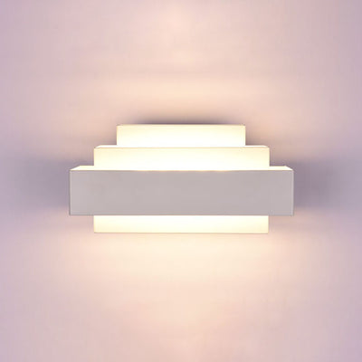 Modern Creative Minimalist White Human Sensor Waterproof Indoor Outdoor Aluminum LED Wall Sconce Lamp