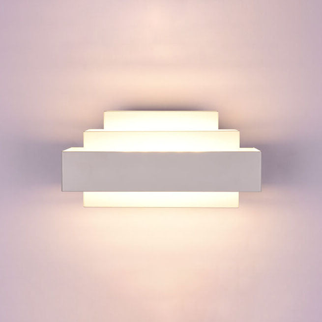 Modern Creative Minimalist White Human Sensor Waterproof Indoor Outdoor Aluminum LED Wall Sconce Lamp