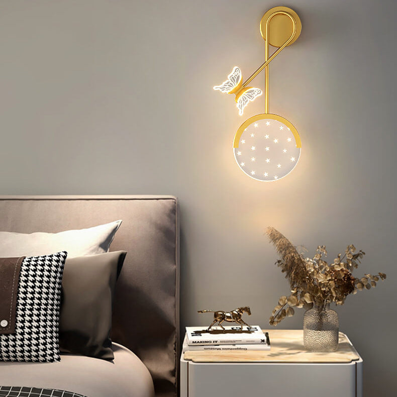 Creative Modern Acrylic Butterfly Star Design LED Wall Sconce Lamp