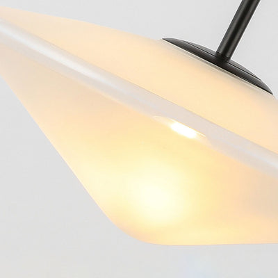 Nordic Light Luxe Lait Blanc Verre Triangle Rond 1 Lumière Suspension 