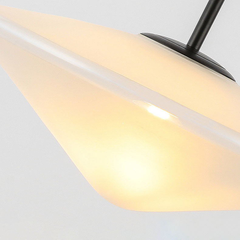 Nordic Light Luxury Milk White Glass Triangle Round 1-Light Pendant Light