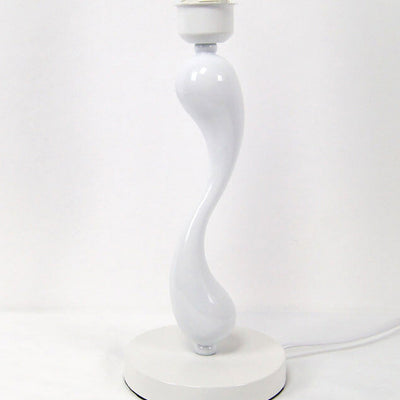 Europäische minimalistische 1-flammige Stoff-Tischlampe mit gebogener Basis