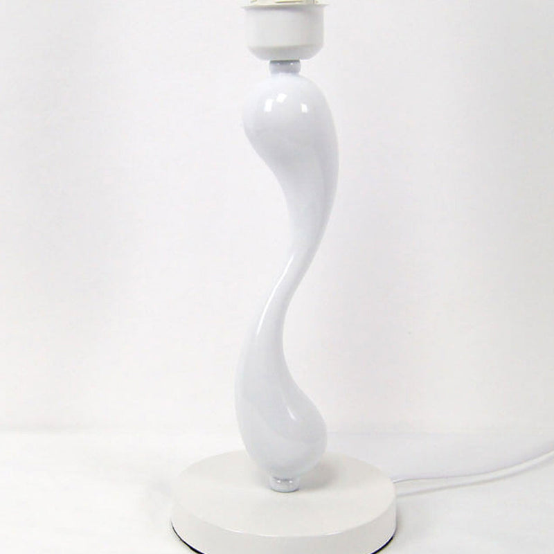 Europäische minimalistische 1-flammige Stoff-Tischlampe mit gebogener Basis
