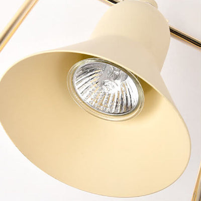 Moderne milchgelbe Kegelschirm-Marmor-2-Licht-Tischlampe mit schmelzendem Wachs
