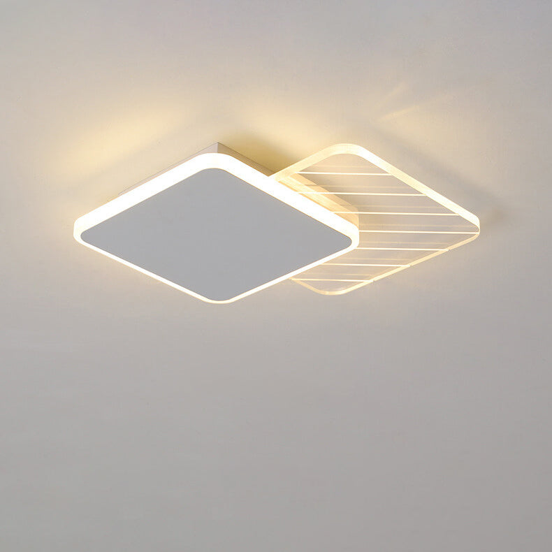 Creative Simple Geometric Overlap Design LED Flush Mount Light