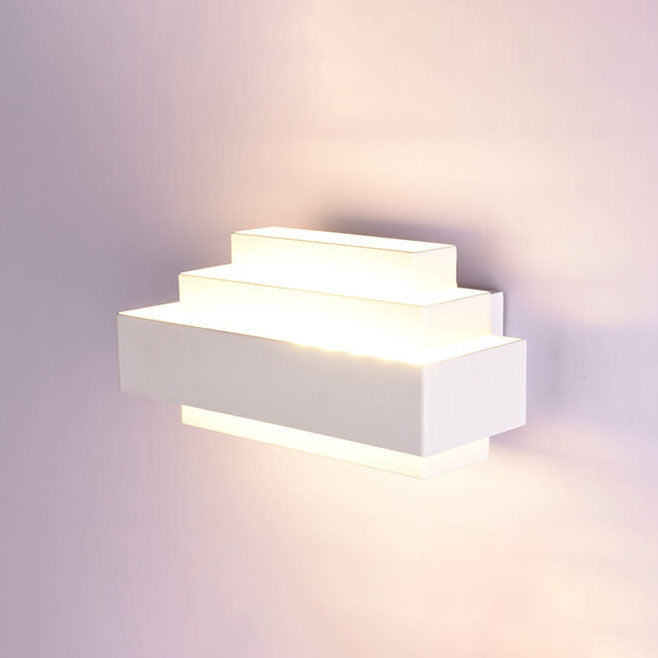 Modern Creative Minimalist White Human Sensor Waterproof Indoor Outdoor Aluminum LED Wall Sconce Lamp