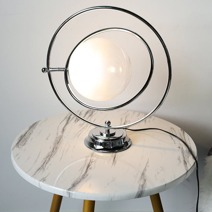 Nordic Vintage Planet Glass Iron 1-Light Table Lamp