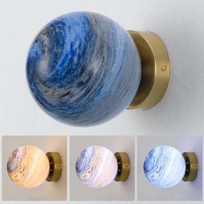 Nordic Creative Planet Glass Orb 1-Light Wall Sconce Lamp