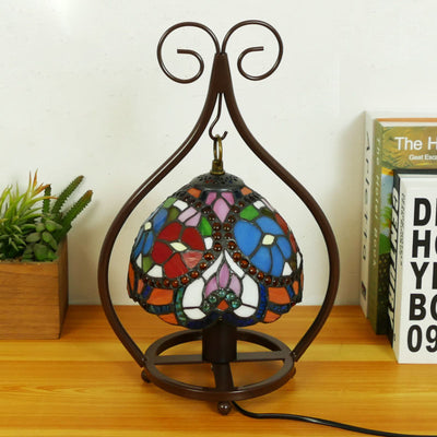 European Style Tiffany Heart Stained Glass 1-Light Table Lamp