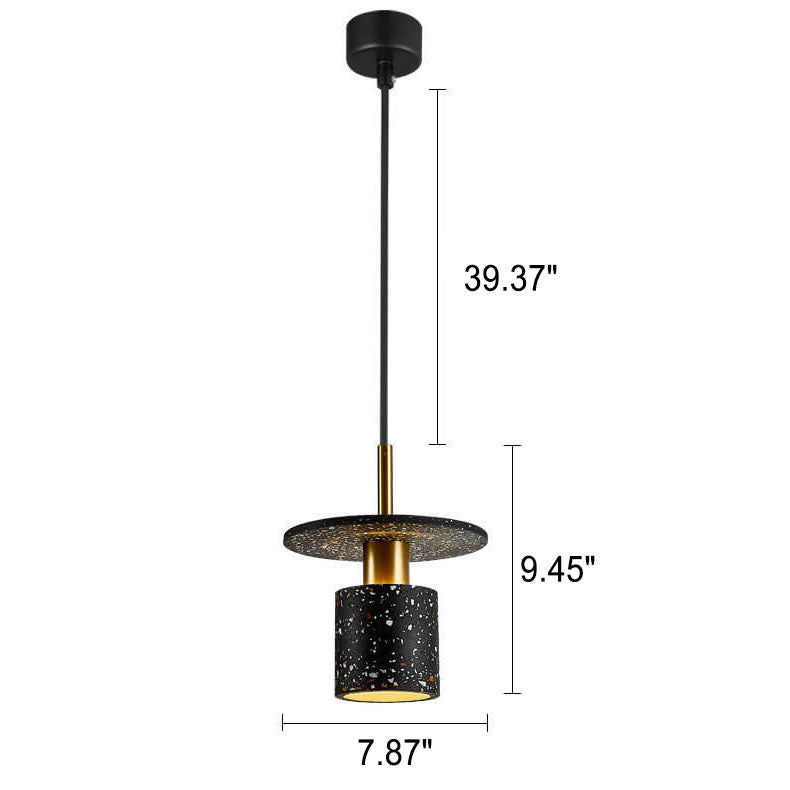 Luminaire suspendu rond à 1 lumière en forme de cylindre de ciment minimaliste industriel 