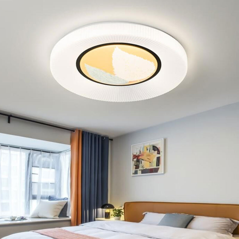 Modern Minimalist Round Painted Acrylic LED Flush Mount Ceiling Light