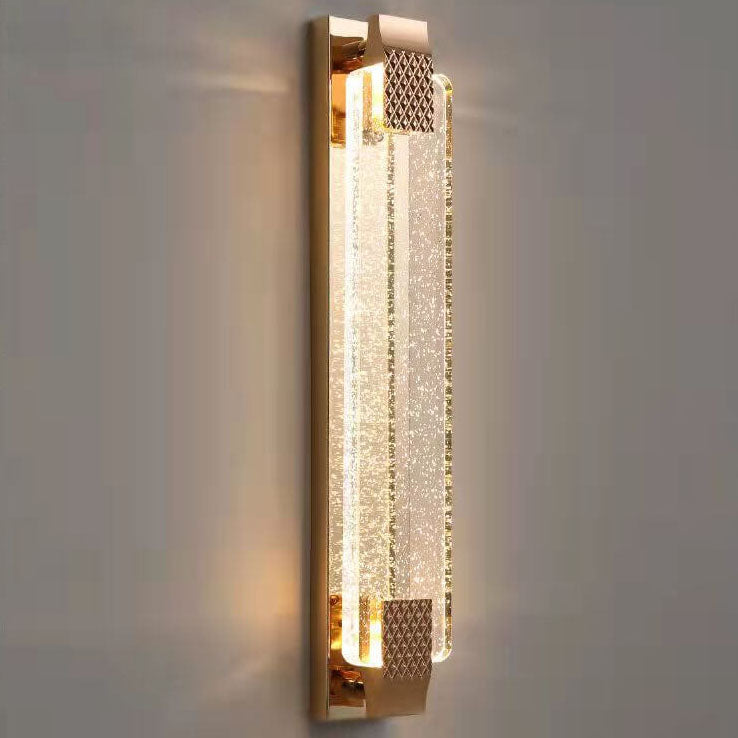 Light Luxury Gold Bubble Crystal rechteckige LED-Wandleuchte 